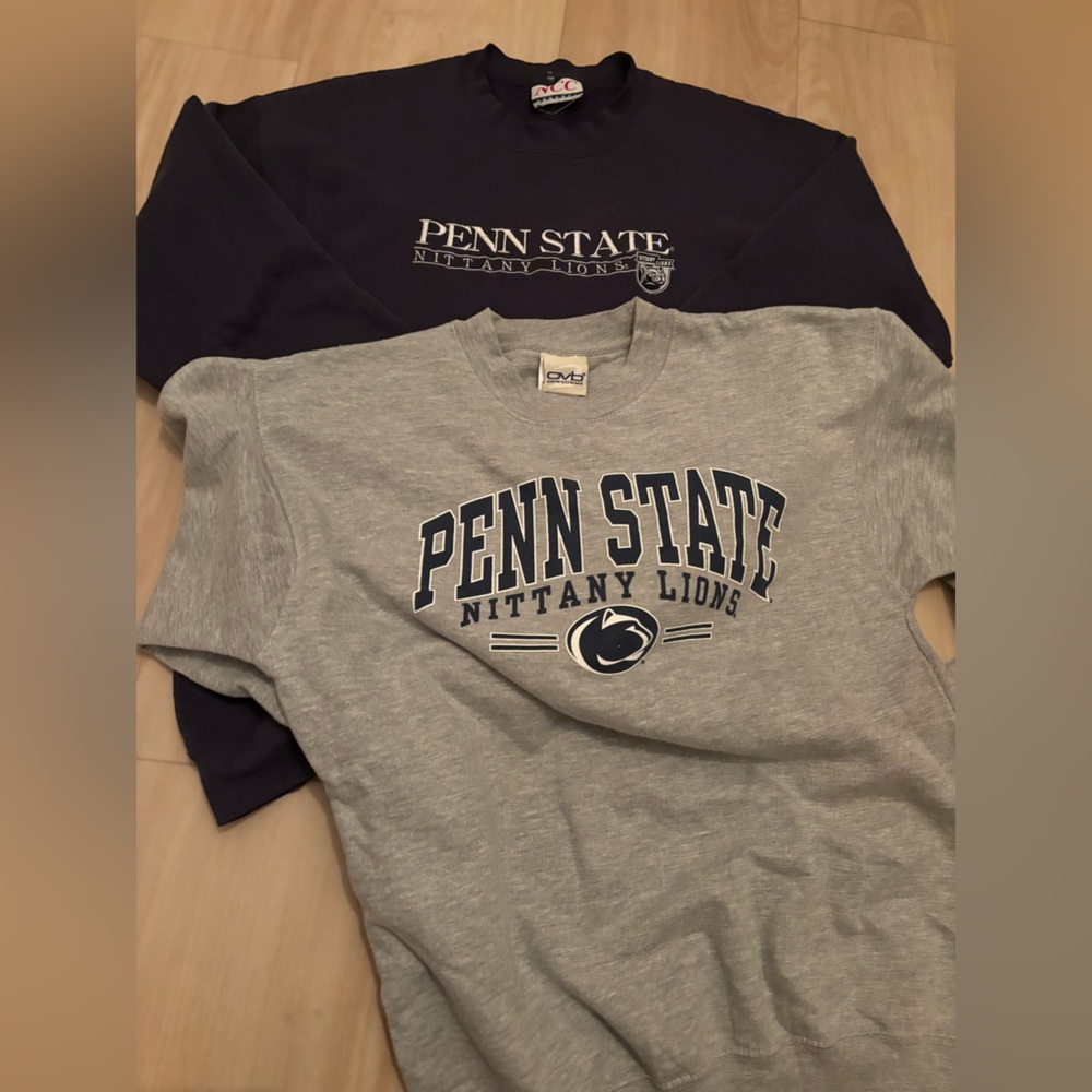 Penn State Nittany Lions Gray & Navy Sweatshirts Crew neck men’s large GREAT